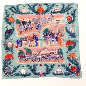 HERMES SILK COURSES a CHANTILLY POCKET SQUARE